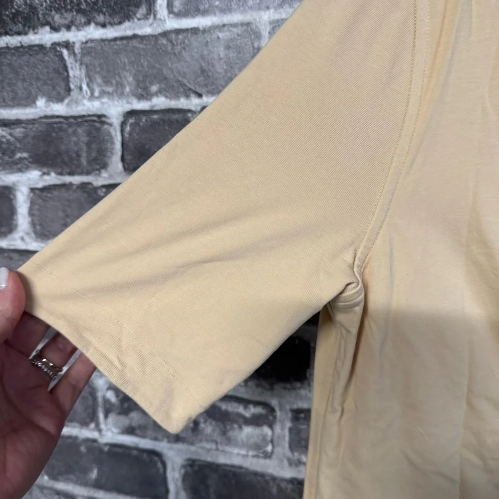 LULULEMON Cotton Wrap-Front T-Shirt Dress yellow